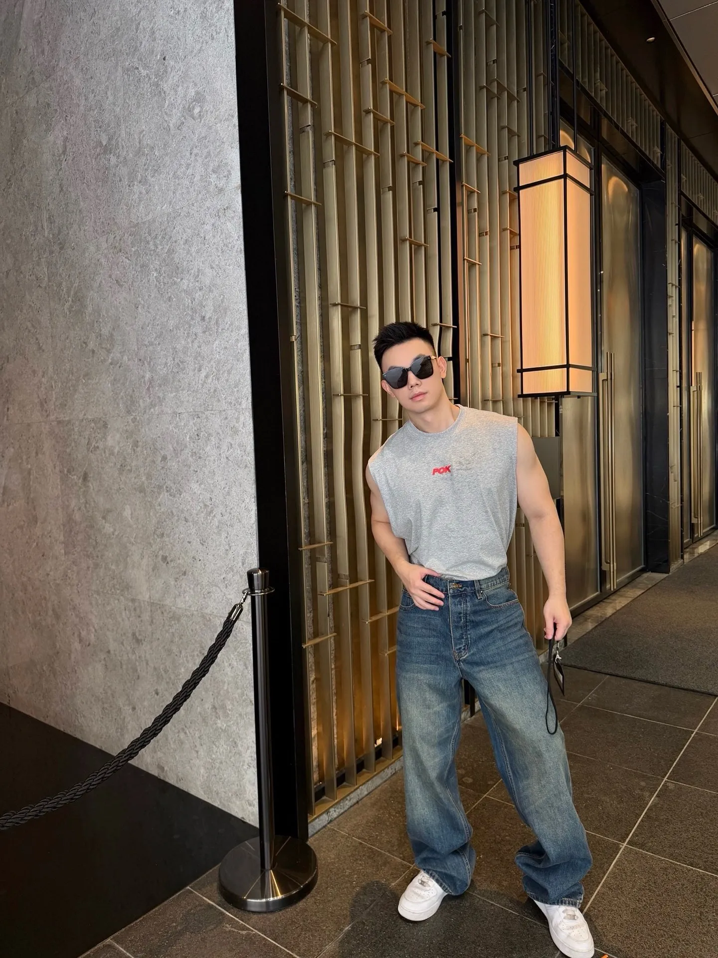 Louis Vuitton/Louis Vuitton back pocket leather jeans